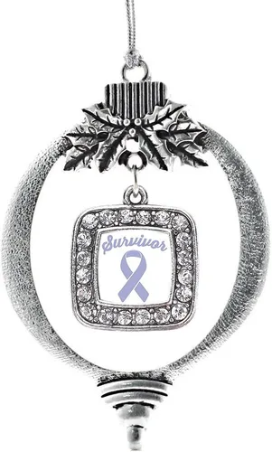 Miniatura 118 de Inspired Silver - Nana púrpura - Adorno de Navidad plateado - Adorno cuadrado para árbol de Navidad con circonita cúbica - Decoración colgante