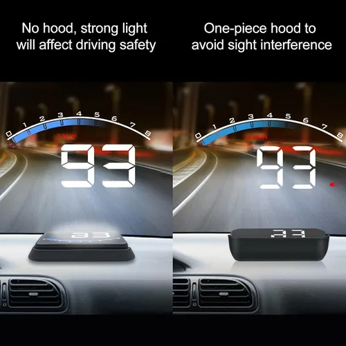Miniatura 7 de Pantalla frontal para automóvil, pantalla frontal HUD OBD2 de 3.5 pulgadas, velocímetro digital para parabrisas de pantalla Hud de automóvil