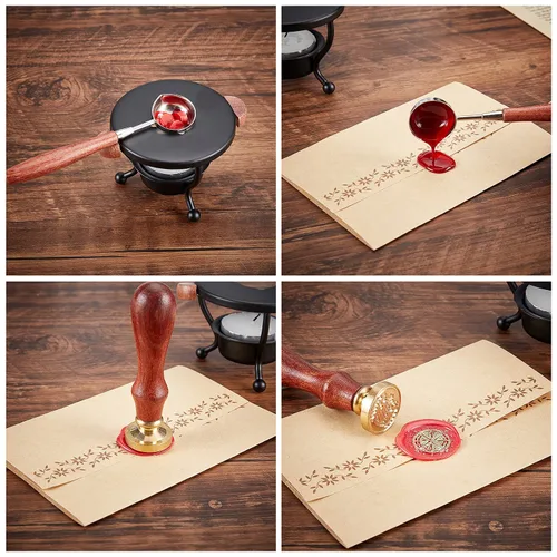 Miniatura 6 de CRASPIRE Sello de Cera de Halloween Cabeza de Sello de Calavera Sellado Cabeza de Sello de Latón Solo Sin Mango para Invitaciones de Boda Sobre