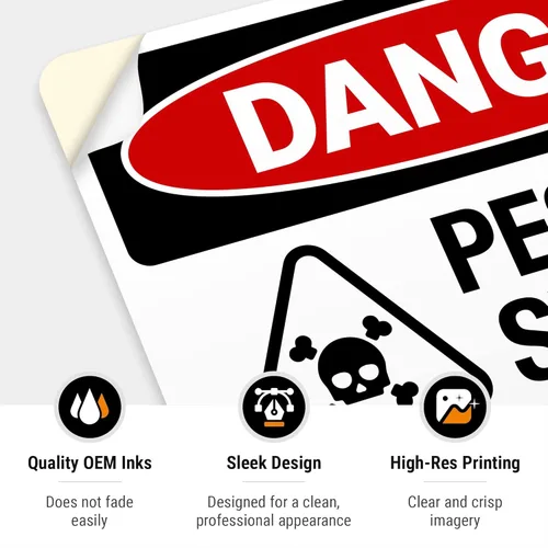 Miniatura 5 de Danger - Cartel autorizado de almacenamiento de pesticidas, 10 x 7 pulgadas, calcomanías de vinilo de 4 mil resistentes a la intemperie, fabricadas