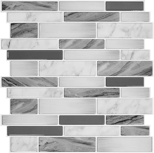 Miniatura 11 de STICKGOO Protector contra salpicaduras de 10 hojas para despegar y pegar, azulejos autoadhesivos de pared de 12"X12", protector contra salpicaduras