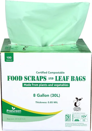 Miniatura 7 de Bolsas de compostaje de 33 galones, bolsas de basura compostables, extra gruesas de 1.1 mil, bolsas de compost para cocina, bolsas de basura