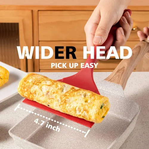 Miniatura 5 de Sartén cuadrada con revestimiento de cerámica, sartén pequeña de tortilla tamagoyaki japonesa, sartén rectangular antiadherente para huevos