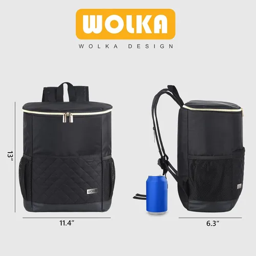 Miniatura 5 de Mochila Enfriadora Wolka 30 Latas, Mochilas Enfriadoras Portátiles Aisladas a Prueba de Fugas, Bolsa Enfriadora Impermeable de Lado Suave