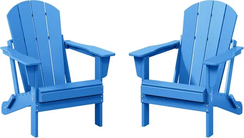 Miniatura 67 de WestinTrends Malibu HDPE - Silla plegable Adirondack de polietileno para exteriores, color negro