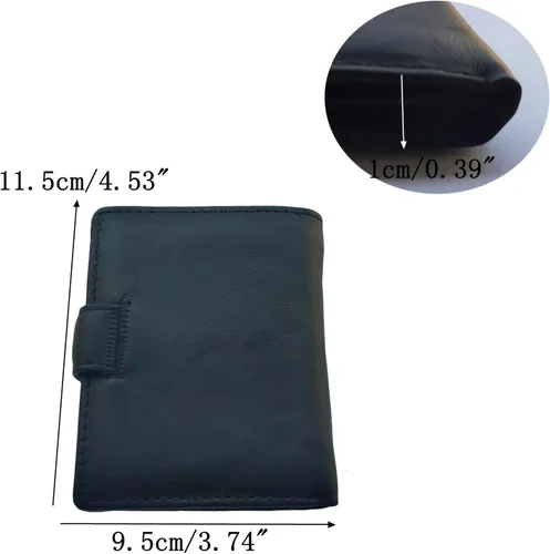 Miniatura 9 de Hombres Cool Eagle Wolf Caballo Totem Cuero Vaca Vertical Cartera Cremallera Multi-tarjeta Titular, Tótem de caballo, Minimalista