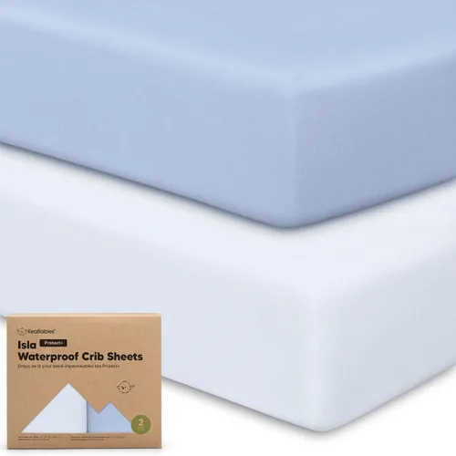 Miniatura 11 de Paquete de 2 sábanas impermeables para cuna de bebé para niños y niñas - 52x28 sábanas para cama de niño pequeño de viscosa derivada de bambú