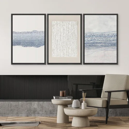Miniatura 244 de SIGNWIN Lienzo enmarcado para pared, arte con pinceladas de flujo neutro en tonos beige abstractos, ilustraciones, arte moderno, decorativo