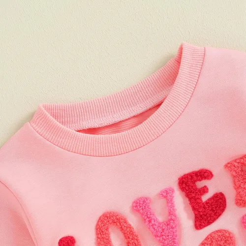 Miniatura 54 de SOLILOQUY Traje de manga larga con cuello redondo para el primer día de San Valentín para bebé niño y niña, mameluco de corazón de amor