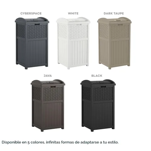 Miniatura 5 de Suncast Cubo de basura comercial para exteriores de 33 galones con escondite con tapa para bolsas de basura de 30 a 33 galones para garaje, patio