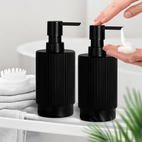 Miniatura 4 de VIMERPA Juego de dispensadores de jabón para manos y platos para cocina, 2 paquetes de 11 fl oz, juegos de dispensadores de jabón y loción de vidrio