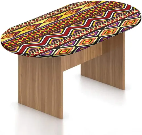 Miniatura 22 de Mantel ajustable ovalado, decoración africana, funda de poliéster elástico, mantel con estampado exótico tribal africano, para cocina, fiesta