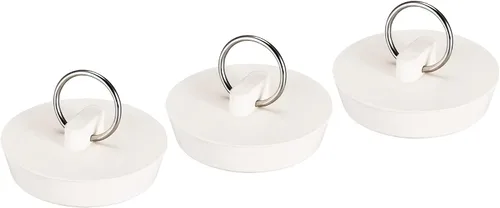 Miniatura 10 de uxcell Tapón de goma para fregadero, tapón de drenaje blanco para drenaje de 1 a 1-1/16 pulgadas con anillo para colgar para tina, cocina y baño, 3