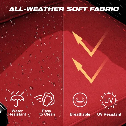Miniatura 4 de Joyside Sofá de patio – Sofá de ratán de 3 plazas, sofá de respaldo alto para todo tipo de clima, tamaño grande mejorado con cojines de asiento de 4
