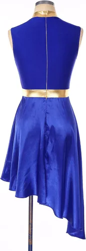 Miniatura 3 de Vestido de baile de alabanza metálico para mujer, superpuestas, túnicas asimétricas, falda de satén, disfraz litúrgico de adoración lírica