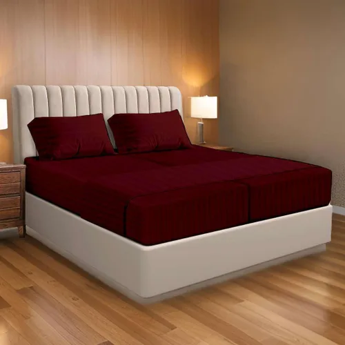 Miniatura 17 de Ready To Rest Juego de sábanas divididas 100% de algodón egipcio tamaño California King para cama ajustable de 5 piezas, se adapta a colchones
