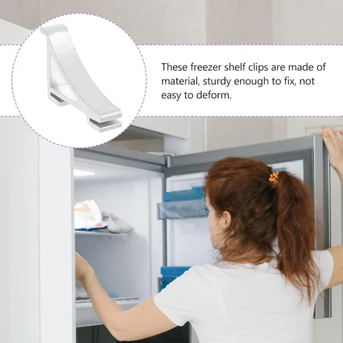 Miniatura 7 de Cabilock 8 clips para estantes de congelador, 8 unidades, clips comerciales para estantes de refrigerador, paquete de 8 hebillas de aluminio