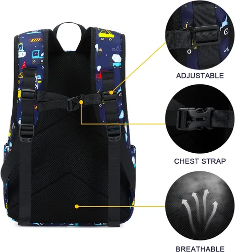 Miniatura 3 de Aimeen Mochila para niñas, mochilas para niños pequeños, Varios colores, Coches azules