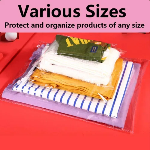 Miniatura 8 de Keoferlo Bolsas de celofán autoadhesivas de 14 x 20 pulgadas, bolsas de plástico transparente de polietileno transparente para envolver ropa