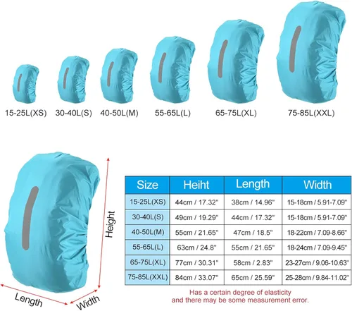 Miniatura 2 de PATIKIL Funda Impermeable para Mochila contra la Lluvia, Funda Antideslizante para Mochila con Correa Reflectante Vertical Mantente Seco