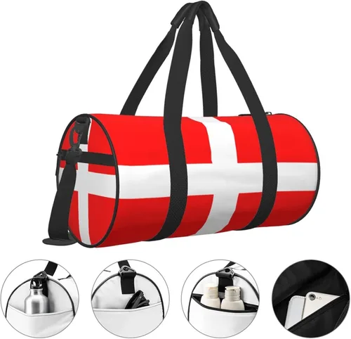 Miniatura 5 de CARRDKDK Bolsa cilíndrica de viaje de gran capacidad, bonita bolsa de deporte de gimnasio que puede sostener zapatos para mujeres y hombres, bolsa