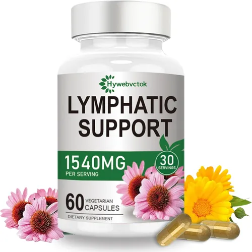 Suplementos de drenaje linfático de 1540 mg, suplemento de apoyo del sistema linfático para mujeres y hombres con diente de león, cuchillas,