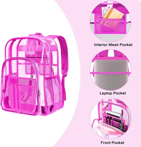 Miniatura 2 de PAMANO Mochila transparente, Rosado, A