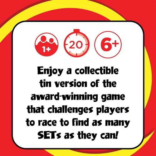 Miniatura 5 de Juegos de cartas SET para niños - Lata de coleccionista, Juego de emparejar, Juegos educativos, Juegos familiares divertidos, Noche