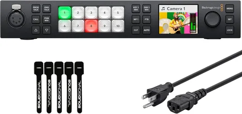 Blackmagic Design ATEM 1 M/E Constellation HD - Conmutador de producción en vivo con cable de alimentación de 6 pies y paquete de 5 bridas de cable