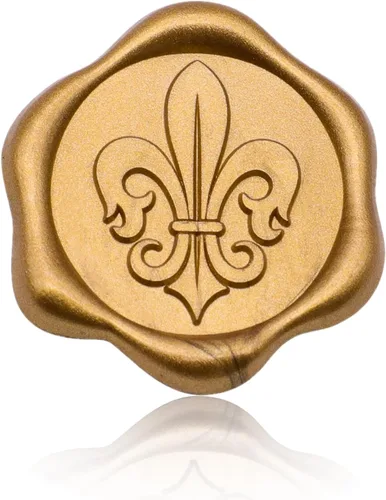 Miniatura 2 de SWANGSA Fleur De Lis - 50 calcomanías de sello de cera de oro antiguo, para invitación, tarjetas de felicitación, envoltura de regalos Flor de Lis