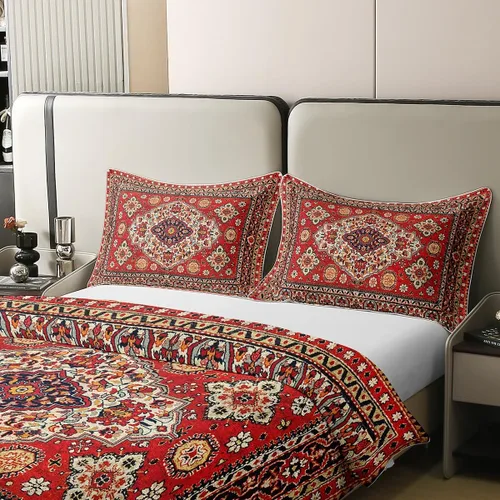 Miniatura 4 de Juego de ropa de cama 100% algodón exótico con funda de edredón individual, diseño tribal, suroeste americano, étnico, bohemio, abstracto