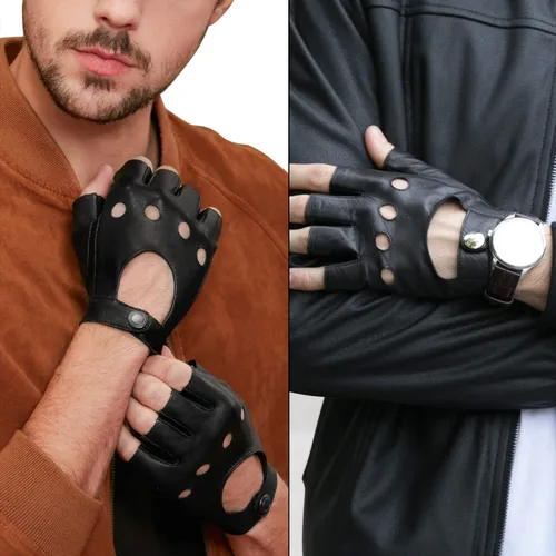Miniatura 4 de FLORVIV Guantes negros sin dedos de piel sintética gótica gótica Cosplay disfraz punk Halloween actuación para mujeres y niñas