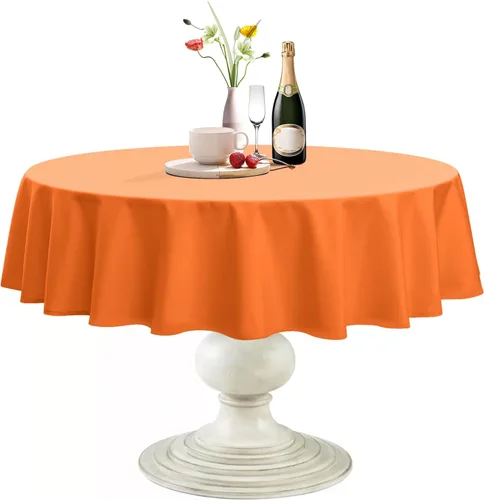 Miniatura 15 de Softalker Mantel Redondo, Impermeable y Resistente a las Manchas, Mantel de Tela Sin Arrugas, Lavable, Poliéster de 210GSM, Cubierta de Mesa