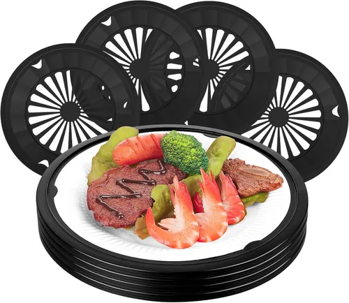 Miniatura 12 de Tessco for you 12 piezas de soportes reutilizables de plástico para platos de papel de 10 pulgadas, juego de soportes de plástico resistentes