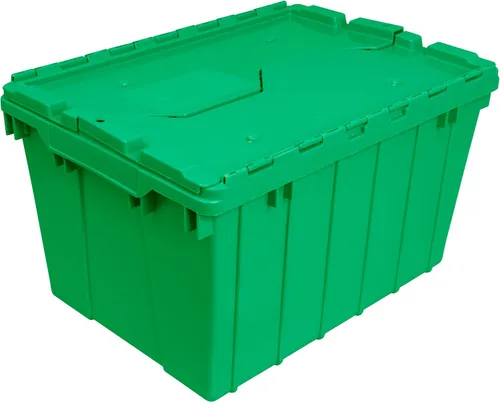 Contenedor de plástico para almacenamiento y distribución 39120 de Akro-Mils, con tapa con bisagras, de 21.5 x 15 x 12.5 pulgadas, 6 unidades Verde
