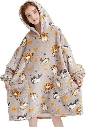 Miniatura 12 de Fiosnow Manta con Capucha de Dinosaurio para Niños Pequeños de 2 a 6 Años, Sudaderas con Capucha Extragrandes para Niñas y Niños