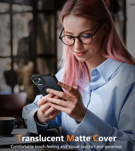 Miniatura 1441 de FNTCASE Funda para iPhone 13 Pro-Max: Fundas magnéticas transparentes compatibles con Magsafe Slim anti amarillamiento protección contra caídas
