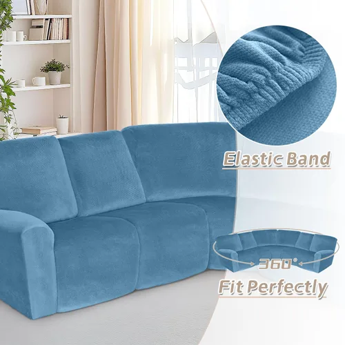 Miniatura 203 de Arfntevss Fundas de sofá seccional reclinable de terciopelo, Funda de sofá seccional de esquina para sofá reclinable, Funda elástica suave