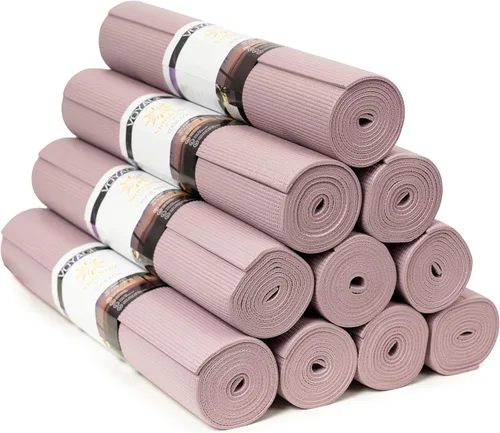 Voyage - Tapete de yoga a granel, paquete de 10, 72 x 24 pulgadas, esterillas de yoga profesionales para estudio y gimnasio, 0.197 in de grosor, Lila