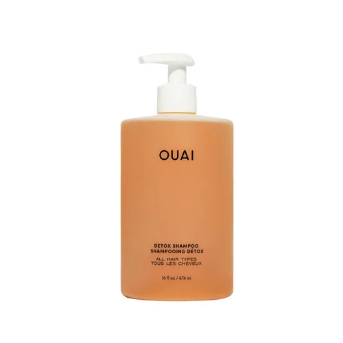 OUAI - Champú Detox - Champú aclarante para acumulación, suciedad, aceite, productos y agua dura - Vinagre de sidra de manzana y queratina para