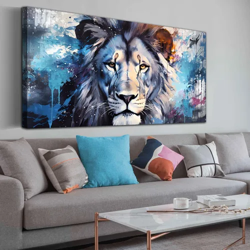 Miniatura 10 de ENTANUB Arte de pared de elefante para sala de estar, lienzo de animales para decoración de pared para dormitorio, diseño de imagen azul, tamaño 20