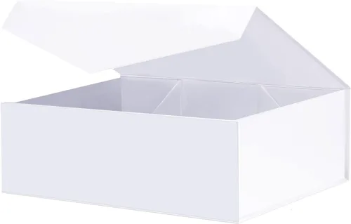 Miniatura 40 de BLK&WH Caja de regalo de 9 x 6.5 x 3.8 pulgadas, caja de regalo negra, caja de padrino, caja plegable con tapa de cierre magnético para embalaje