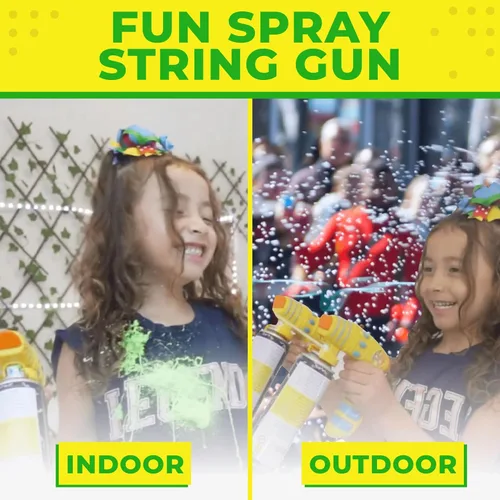 Miniatura 3 de Toysery Party Streamer Spray String Shooter Toy para niños y niñas, cuerda rociadora de fiesta para niños, gran pistola de juguete con aerosol