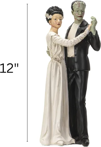 Miniatura 5 de Pacific Giftware Frank and Bride Dancing Figurine, estatua gótica coleccionable de Frankenstein, 5.25 x 5 x 12 pulgadas