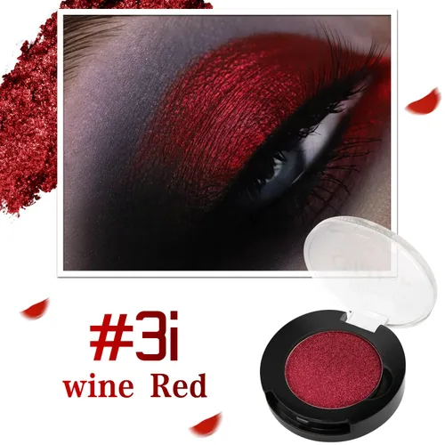 Miniatura 3 de BEUSELF Sombra de ojos roja burdeos metálica, sombra de ojos brillante de color rojo verdadero altamente pigmentada para maquillaje gótico, fórmula