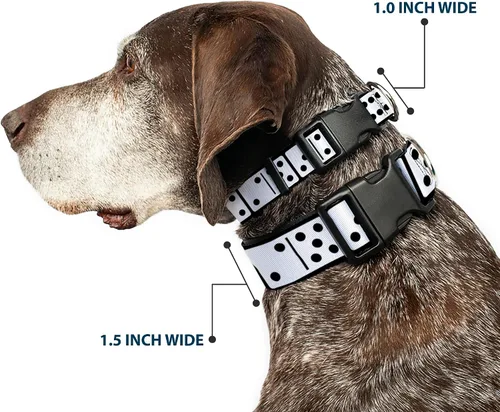 Miniatura 2 de Buckle-Down PC-W30488-S Dominos - Collar de clip de plástico blanco/negro, pequeño/9-15 pulgadas