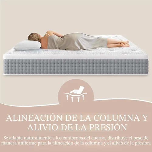 Miniatura 5 de Sleepmax Colchón tamaño Queen de 14 pulgadas – Colección Hotel-Colchón híbrido alivio del dolor – Soporte extra lumbar y cadera – Cama de gel