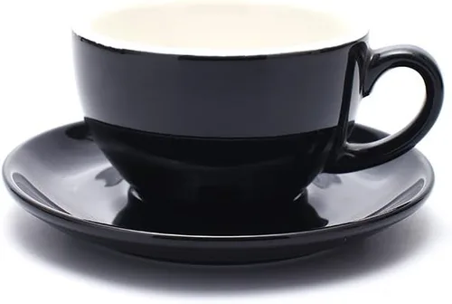 Miniatura 7 de Coffeezone Taza y Platillo de Café Espresso Doble, Cappuccino Pequeño y Café Especial, Porcelana de Hueso Nueva para Cafetería y Barista