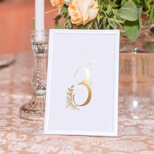 Miniatura 6 de Sweetzer & Orange - Números de mesa dorados para bodas – 1 a 25 elegantes tarjetas de mesa para bodas, bar mitzvah, decoraciones de quinceañera