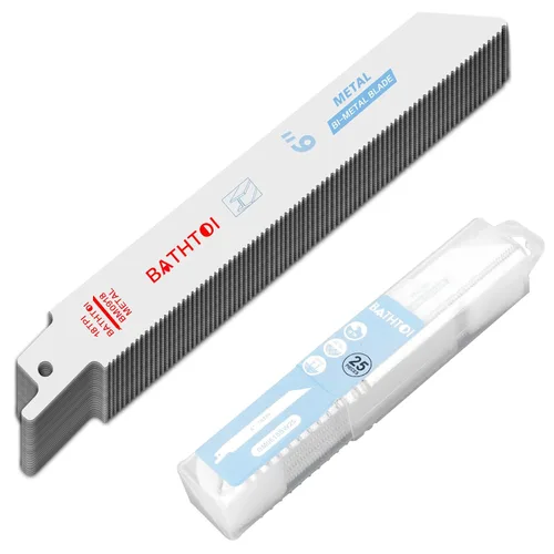 Paquete de 25 hojas de sierra recíproca de 6 pulgadas y 18 Tpi para chapa, tuberías, corte de clavos, corte de perfiles, cuchillas Sawzall